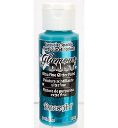 DecoArt Glamour Dust -maali, sävy Turquoise Sparkle