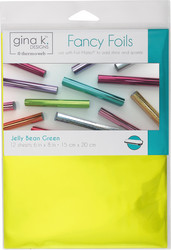 Gina K. Designs Fancy Foils -folio, sävy Jelly Bean Green, 12 arkkia
