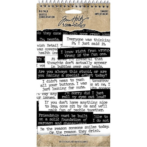 Tim Holtz Idea-ology Big Talk -tarrat Snarky