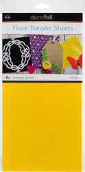 Deco Foil Flock Transfer Sheets -arkit, Sunshine Yellow