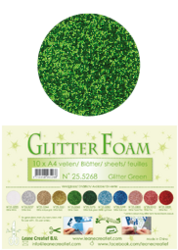 Leane Creatief Glitter Foam -softislevy, green