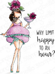 Stamping Bella Curvy Girl with a Coctail -leimasinsetti