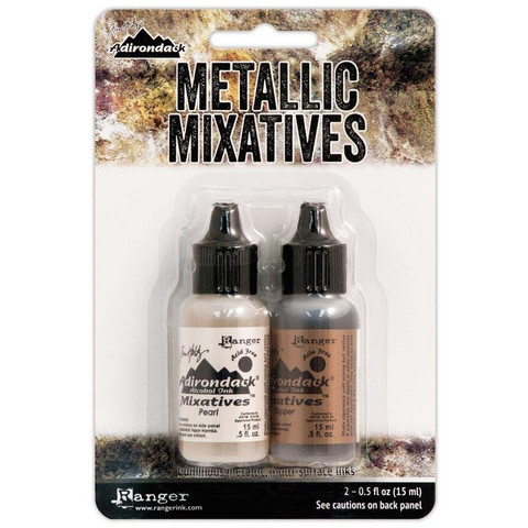 Tim Holtz Metallic Mixative alkoholimuste, sävyt Pearl ja Copper