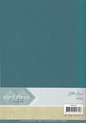 Card Deco Glitter -paperipakkaus, Ocean, A4