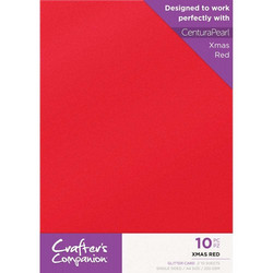 Crafter's Companion Glitter -kartonki, Xmas Red, A4