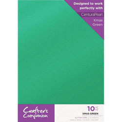 Crafter's Companion Glitter -kartonki, Xmas Green, A4