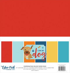 Echo Park I Love My Dog Solids -paperipakkaus, 12