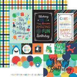 Echo Park It's Your Birthday Boy skräppipaperi Multi Journaling Cards