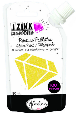 Aladine Izink Diamond -glittermaali, sävy Yellow