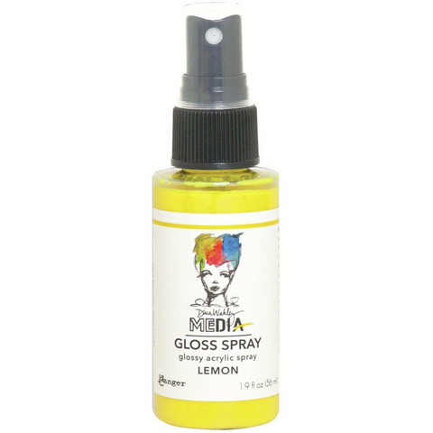 Dina Wakley Media Gloss Spray -suihke, sävy Lemon, 56 ml