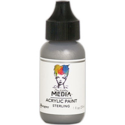 Dina Wakley Media Metallic akryylimaali, sävy Sterling, 29 ml