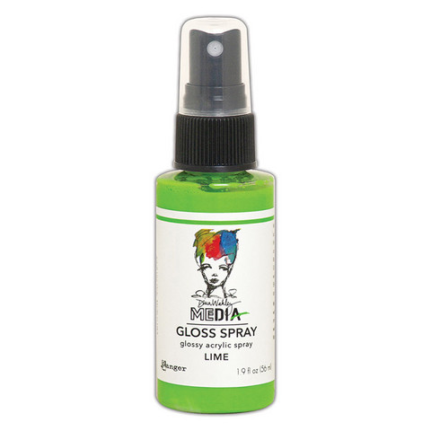 Dina Wakley Media Gloss Spray -suihke, sävy Lime, 56 ml