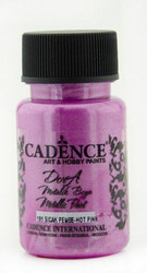 Cadence Dora Metallic -akryylimaali, sävy Hot Pink, 50 ml