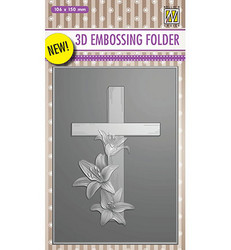 Nellie's Choice 3D kohokuviointikansio Cross With Lilies