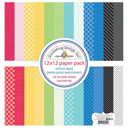 Doodlebug Petite Prints, School Days -paperipakkaus, 12 x 12