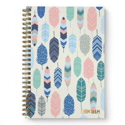Simple Stories Carpe Diem Hardcover Notebook -muistikirja, Feathers