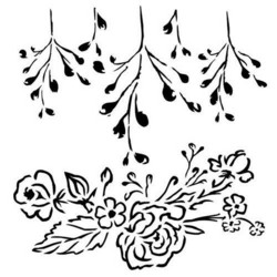 13@rts Mixed Media sapluuna Roses With Branch