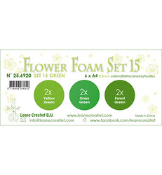 Leane Creatief Flower Foam -softislevy kukkien tekoon, setti 15,  green