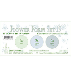 Leane Creatief Flower Foam -softislevy kukkien tekoon, setti 19, pastel 4