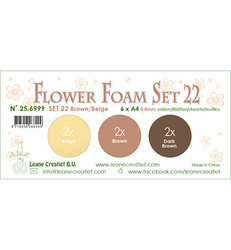 Leane Creatief Flower Foam -softislevy kukkien tekoon, setti 22, brown / beige
