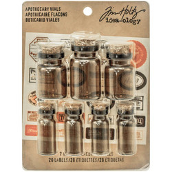 Tim Holtz Idea-Ology -koristeet, Corked Glass Vials