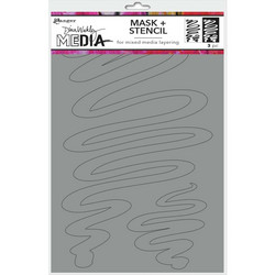 Dina Wakley Media sapluuna ja maski Meandering, 9
