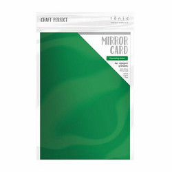 Tonic Satin Effect Mirror Card -peilikartonki, sävy Flourishing Green, 5 arkkia