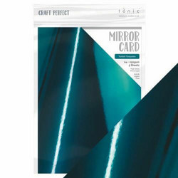 Tonic High Gloss Mirror Card -peilikartonki, sävy Turkish Turquise, 5 arkkia