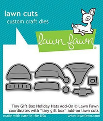 Lawn Fawn stanssisetti Tiny Gift Box Holiday Hats Add-On