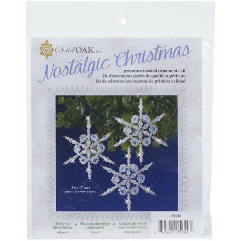 Nostalgic Christmas Beaded Crystal Ornament -pakkaus, Shimmer Snowflakes 