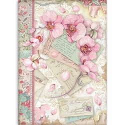 Stamperia riisipaperi Pink Orchid