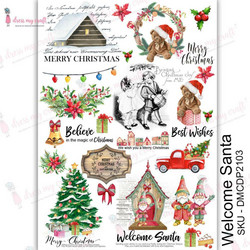 Dress My Craft Transfer Me -arkki, Welcome Santa