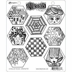 Dylusions leimasinsetti A Heck of Hexies