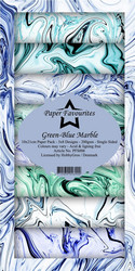 Paper Favourites Green-Blue Marble -paperipakkaus, Slim Line