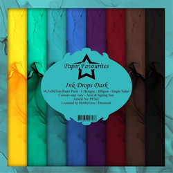 Paper Favourites Ink Drops Dark -paperipakkaus, 12