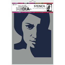 Dina Wakley Media sapluuna Pensive Face, 9