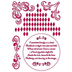 Stamperia sapluuna Romantic Threads Corners, A4