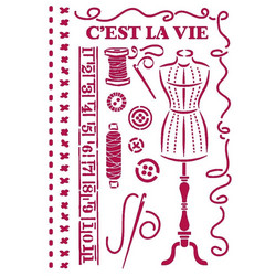 Stamperia sapluuna Romantic Threads Couture, A4