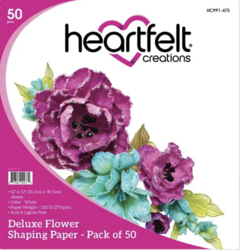 Heartfelt Creations Deluxe Flower Shaping -paperipakkaus, 50 arkkia