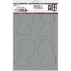 Dina Wakley Media sapluuna ja maski Profiles, 9