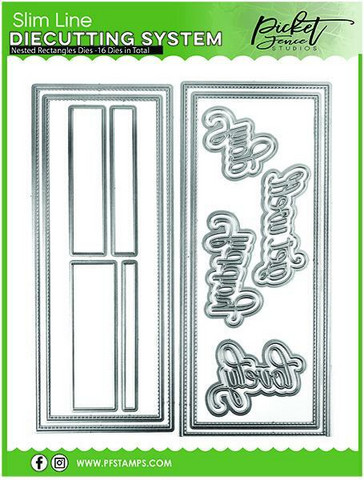 Picket Fence stanssisetti Slimline Nested Rectangles