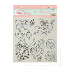 Stamperia Decorative Chips kuvioleikkeet Circle of Love Butterfly