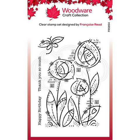 Woodware leimasin Flower Blooms