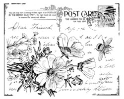 Crafty Individuals leimasin Floral Postcard