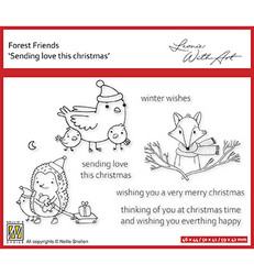 Nellie's Choice Forest Friends -leimasin Sending Love This Christmas