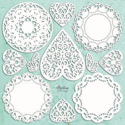 Mintay Chippies -chipboard Doilies -setti