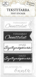Tekstitarra Lajitelma, mustavalko