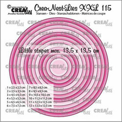 Crealies XXL stanssi 115, Circles with Little Stripes