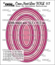 Crealies XXL stanssi 117, Ovals with Little Stripes
