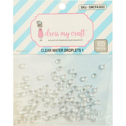 Dress My Craft koristeet Clear Water Droplets, 4 mm